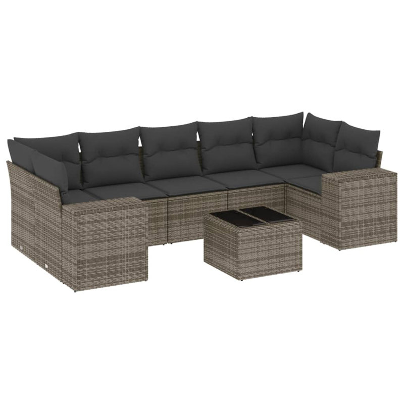 Vidaxl Garden Sofa Set Grey, Dark Grey