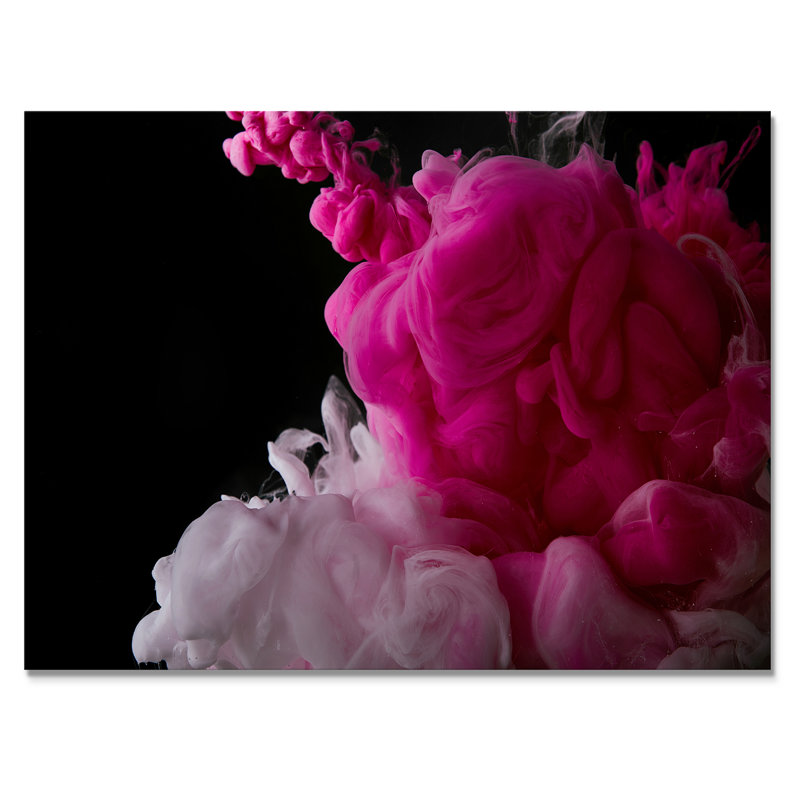 Peinture abstraite éclaboussure rose - œuvre d'art moderne sur toile, H 8 po x l 12 po x P 1 po, Toile tendue