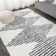 Collenn Diamond Stripe Geometric Shag White/Gray Rug