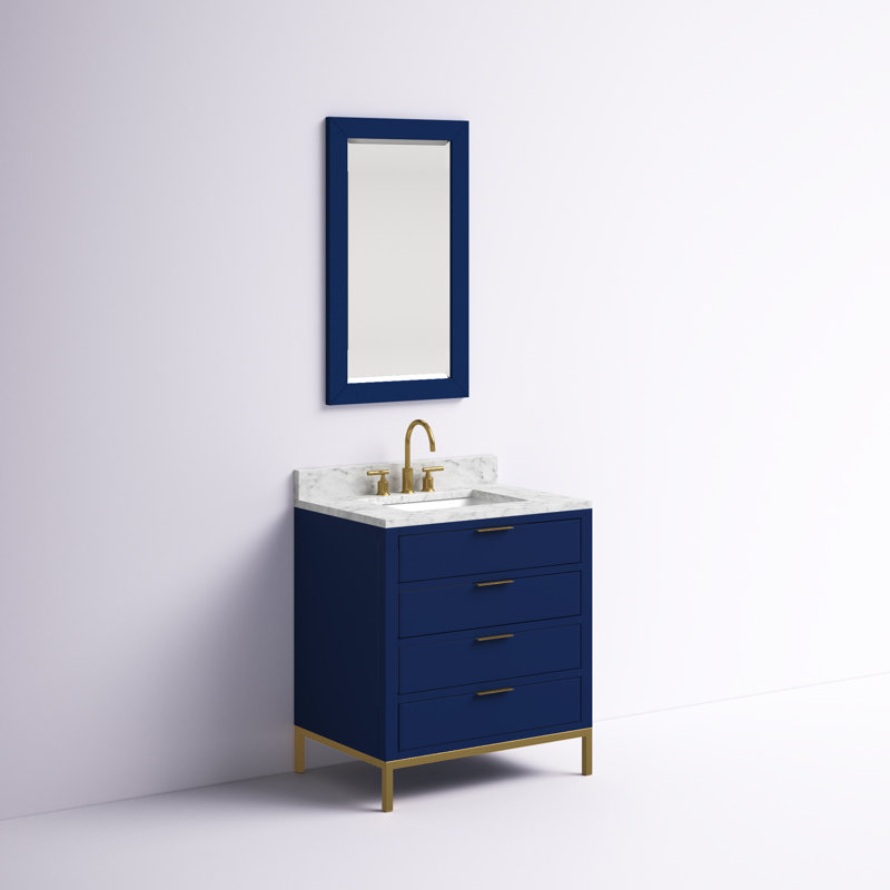 Ensemble de meuble-lavabo simple 30 po Gervais, Bleu monarque, Non