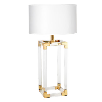 Jacques Column Table Lamp - Clear/Brass