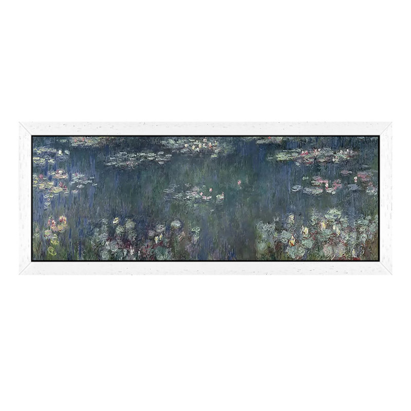 Waterlilies: Reflections, 1914-18 P by Claude Monet - Floater Frame Painting on Canvas, White Framed, 152.4 cm H x 50.8 cm W