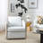 Holl 30" Wide Performance Linen Blend Fabric Upholstered Swivel Barrel Chair, No Assembly Required-328988900
