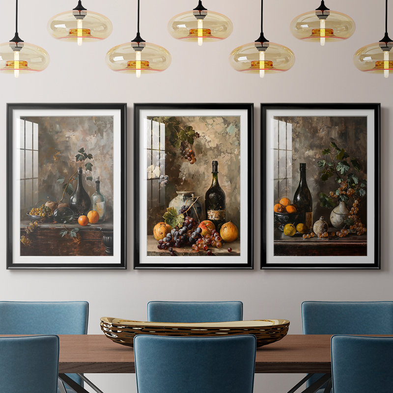 FLORAL Series DCCXII - Impression encadrée sur mesure de qualité supérieure - 3 pièces, 30" H x 63" W