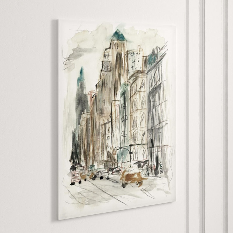 Lost In The City I Print by Janice Aron, 32" H x 24" W x 1.5" D, Knife Gel