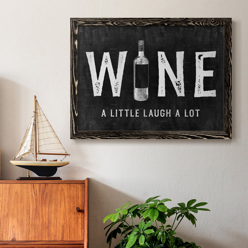 «Wine A Little» - imprimé, Noir, H 23 po x l 32 po x P 1 po