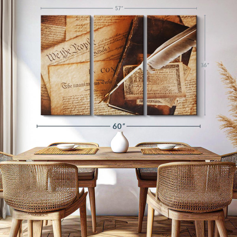 " Quill Written Constitution ", 36" H x 57" W x 1.25" D
