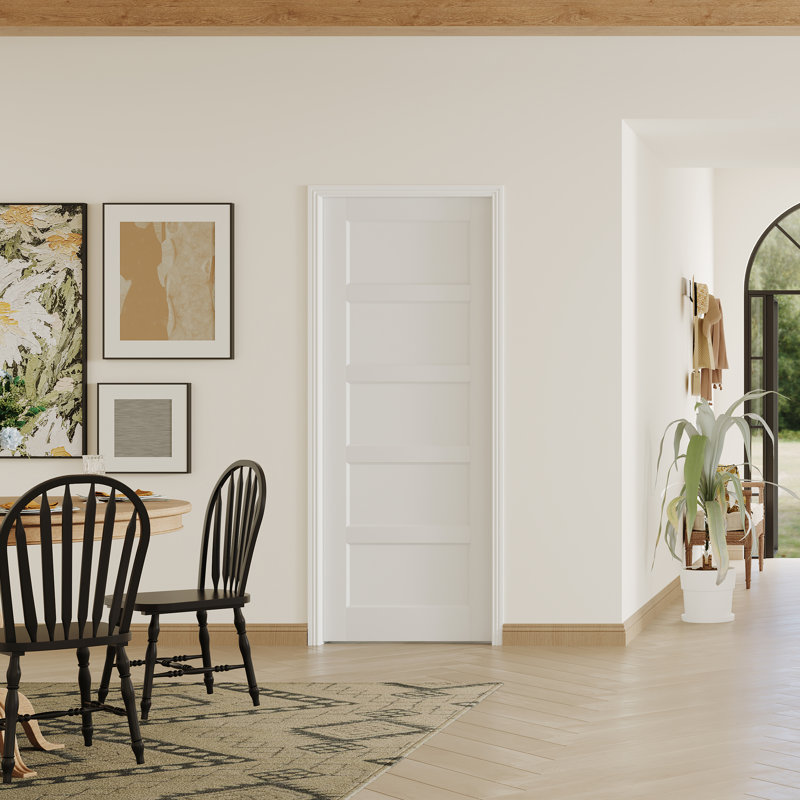 Panneau de porte de garde-manger à 5 panneaux de style shaker intérieur, Oui, 30 po x 80 po