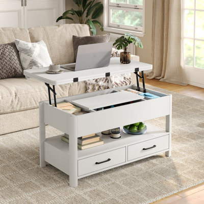 Lift Top Four Leg Coffee Table with Storage