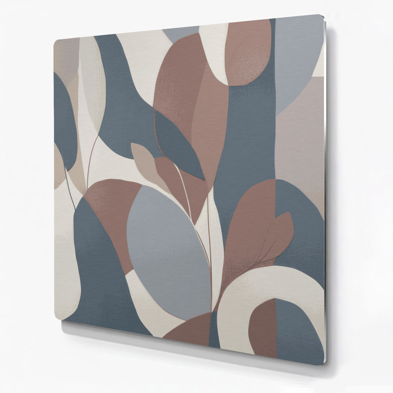 Abstract Shapes 96 Gray Metal Wall Art