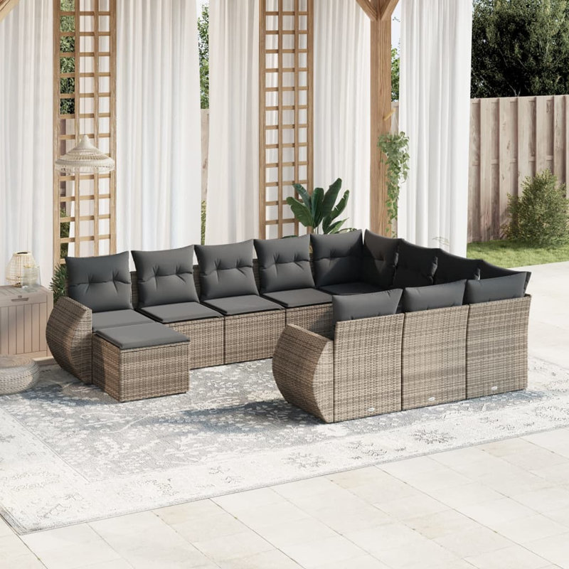 Ensemble de canapé de jardin Vidaxl gris