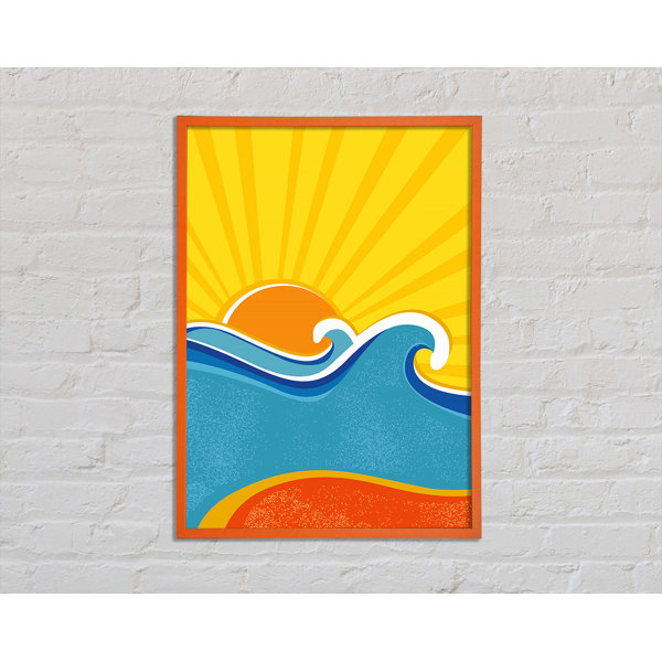 Highland Dunes Retro Sun Blaze - Single Picture Frame Art Prints ...
