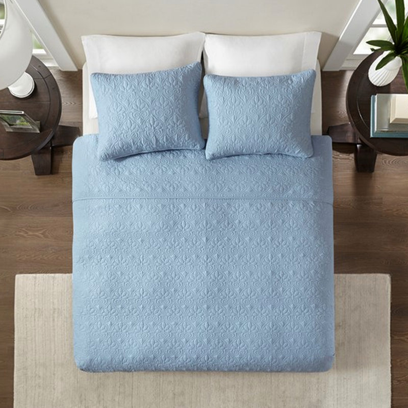 Courtepointe bleu très grand / très grand - Rembourrage en coton prélavé pour des nuits douillettes, Blue