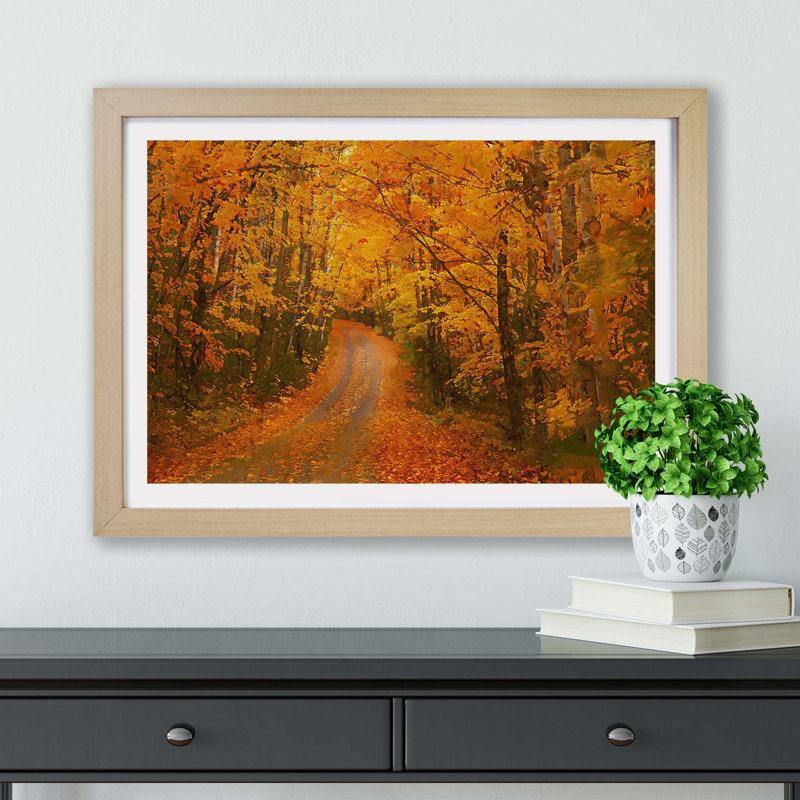 Heading Into The Forest - Single Picture Frame Painting, Oak, 62cm H x 87cm W x 2cm D