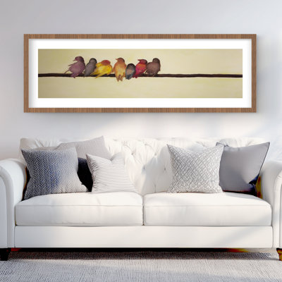 Bird Family - Contemporary Livingroom Framed Print for Decor