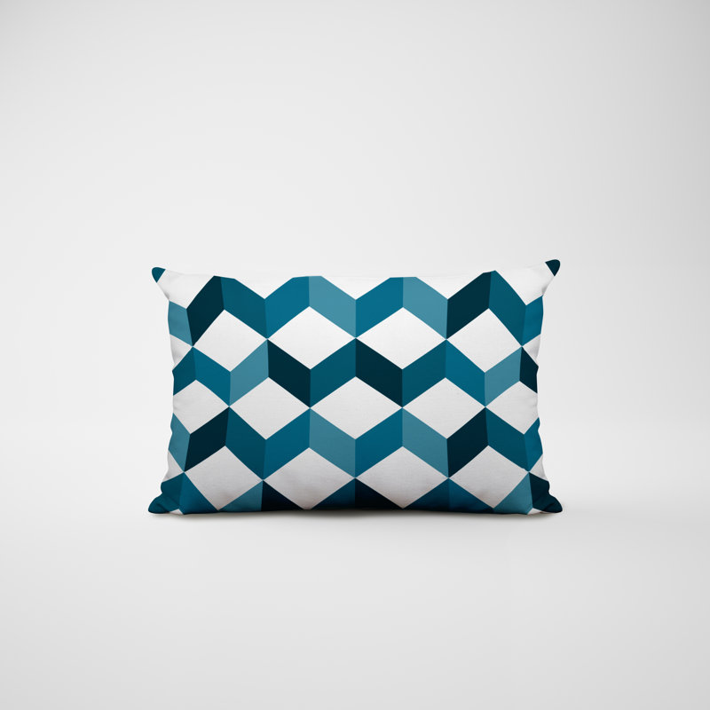 Housse et insert de coussin rectangulaire en polyester pour l'intérieur et l'extérieur, Turquoise