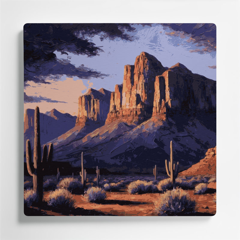 Art mural en métal mauve de Southwestern