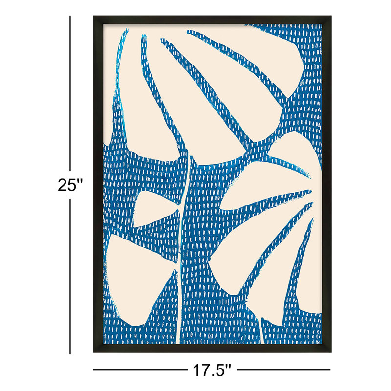 Ceramic Blue 3-6. Set of 3 by Andrea Stokes - Framed Wall Art, 25" H x 17.5" W, Black Picture Framed Paper