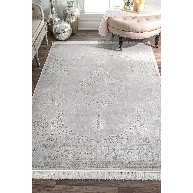 Erma Viscose Oriental Indoor Rug, Rectangle 9' x 12'