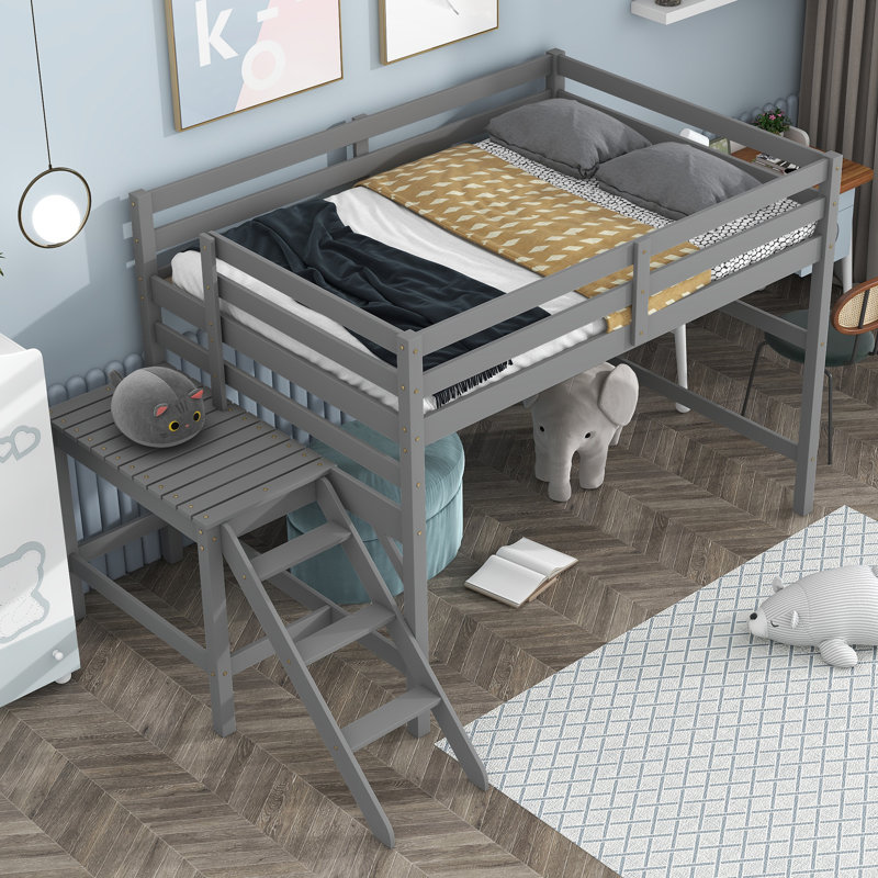 Lit mezzanine pour enfants Stephine, Complète, gris