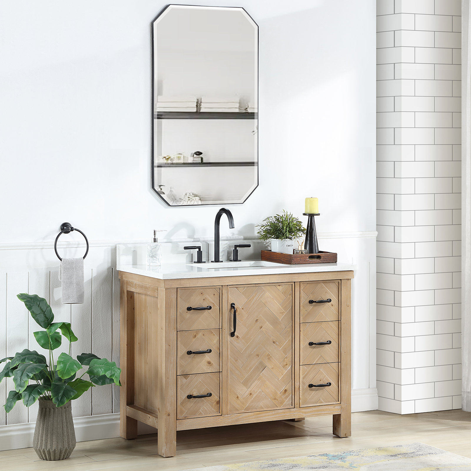 Javier 42" Single Bathroom Vanity, Antique Brown