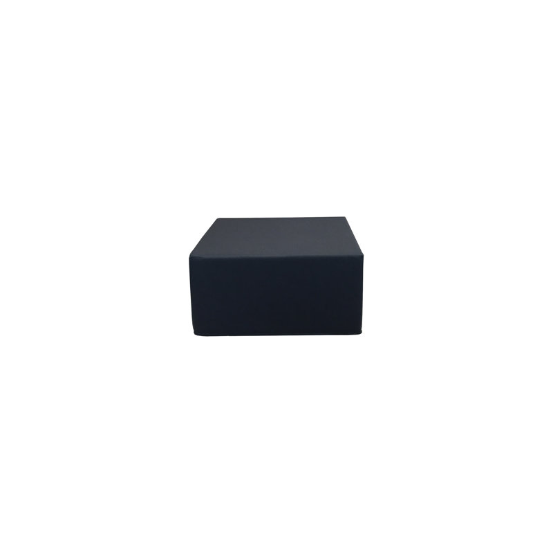 Amlie 78cm Wide Square Solid Colour Pouffe Ottoman, Navy Blue