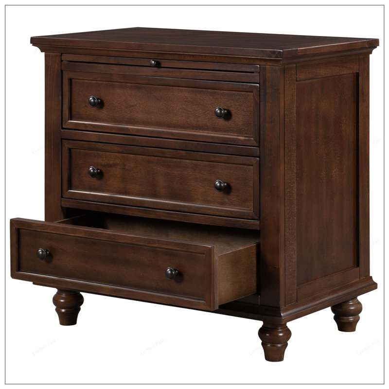 Armoire polyvalente en bois massif à 3 tiroirs pour diverses pièces et besoins de rangement, durable et facile à assembler