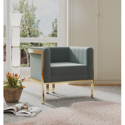 Chaise longue en velours gris Paramount