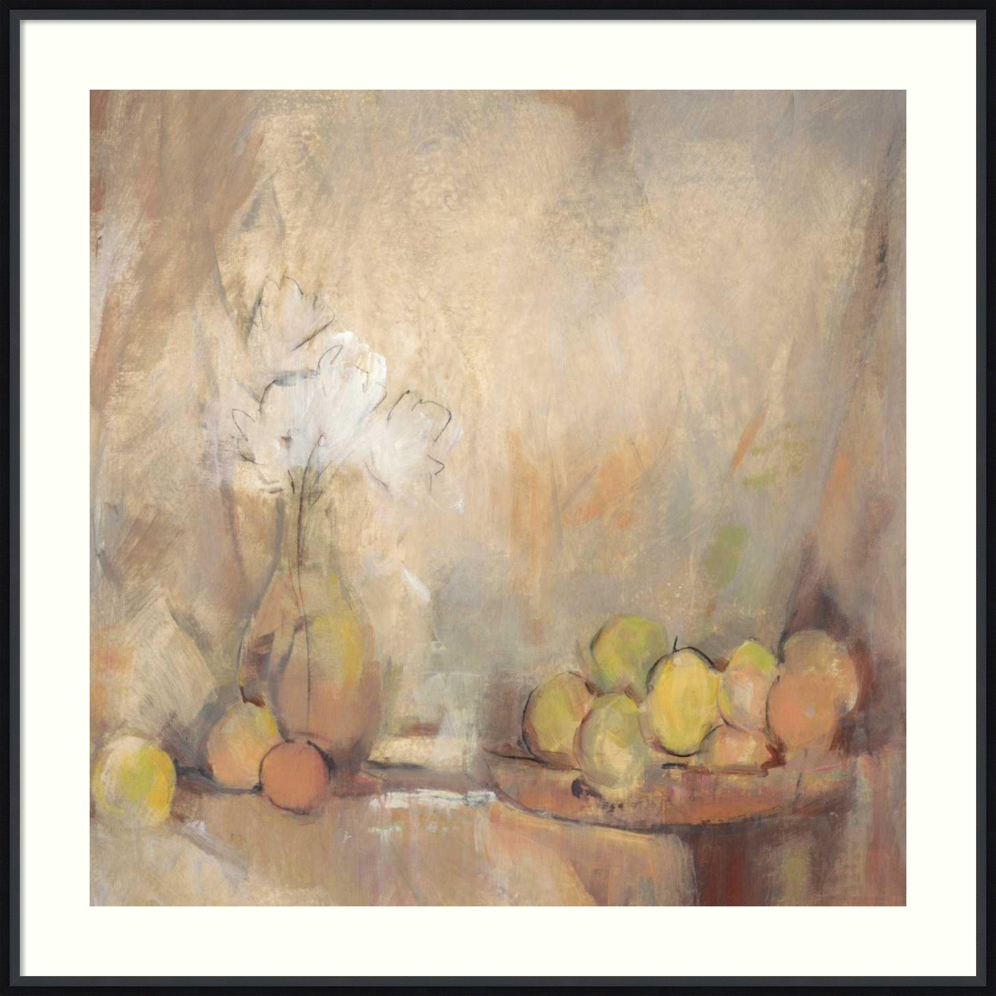 Still Life With Fruit In Study by Tim O'Toole, 33" H x 33" W, Black Framed Paper