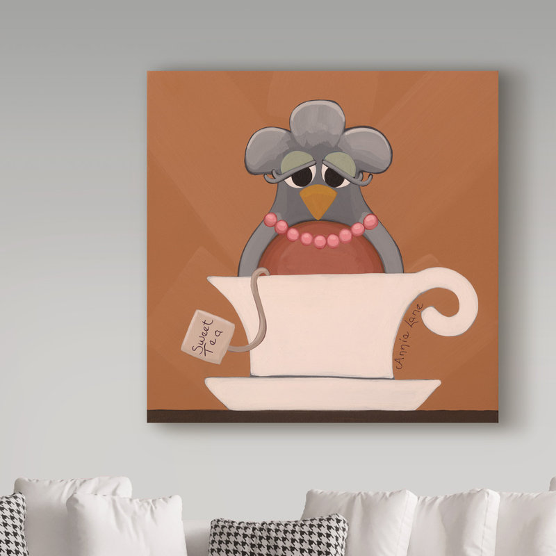 « thé à oiseau doux », art sur toile, H 35 po x l 35 po x P 2 po