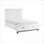 Grand lit plateforme en bois avec tiroirs de rangement - Blanc, aucun sommier nécessaire pour la chambre à coucher