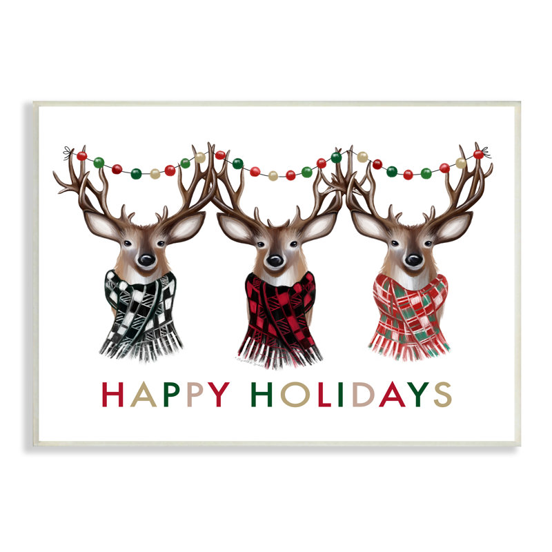 Joyeuses Fêtes Noël, H 13 po x l 19 po x P 0,5 po, Sans cadre