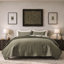 Ensemble de courtepointe 100% coton EVERGRACE Channel Stitch, couvre-lit en satin de coton prélavé, ensemble de literie 3 pièces doux et respirant avec 2 taies décoratives pour toutes les saisons-124555133-124555139