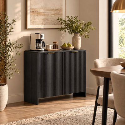 Arcen 31.5" 2-Door Buffet Storage Cabinet with Sculpted Fluted Doors
