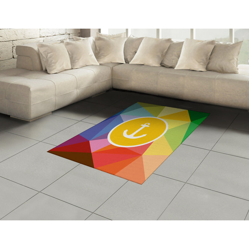 Colorful High Density Long Fiber Poly Threads Decorative Area Rug Carpet, Rectangle 4' x 5'8"