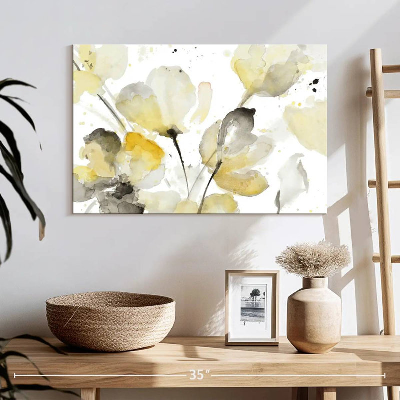 Neutre floral abstrait II, H 16 po x l 24 po