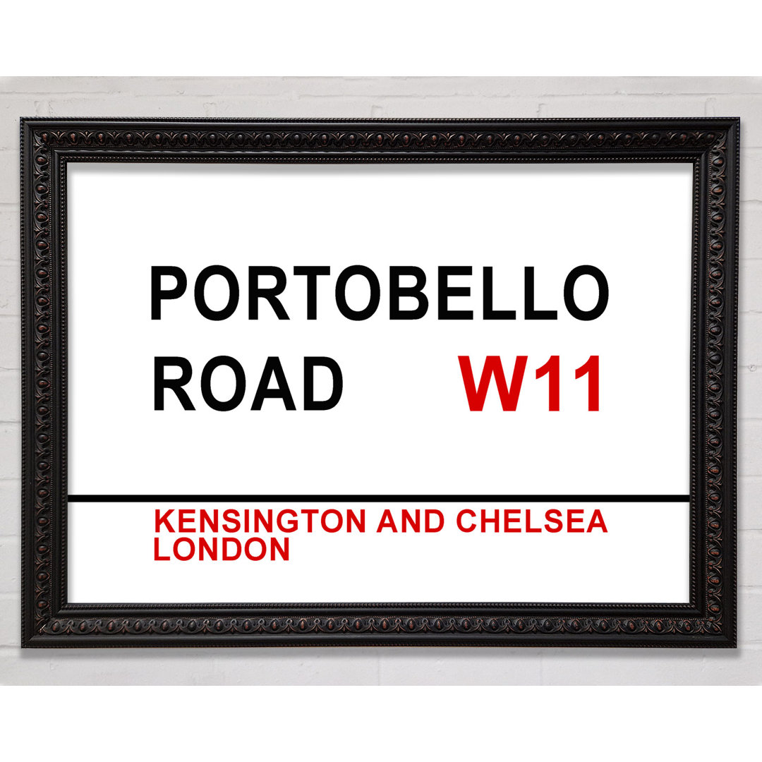 Portobello Road Signs - Einzelne Bilderrahmen Kunstdrucke