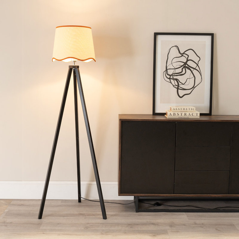 Hazen 153cm Tripod Floor Lamp, Natural/Red, Black, No