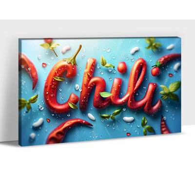 Art mural sur toile de cuisine, affiche de nourriture pour piment, fond bleu, impression murale encadrée, prête à être suspendue, salle à manger