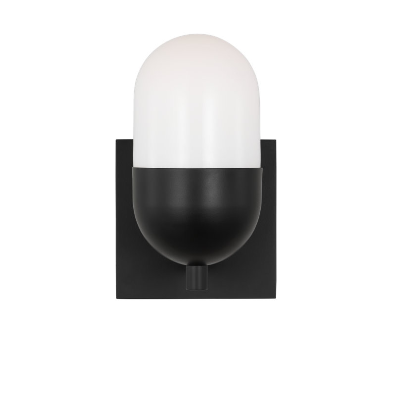Midnight Black Milk Glass Wall Sconce Light