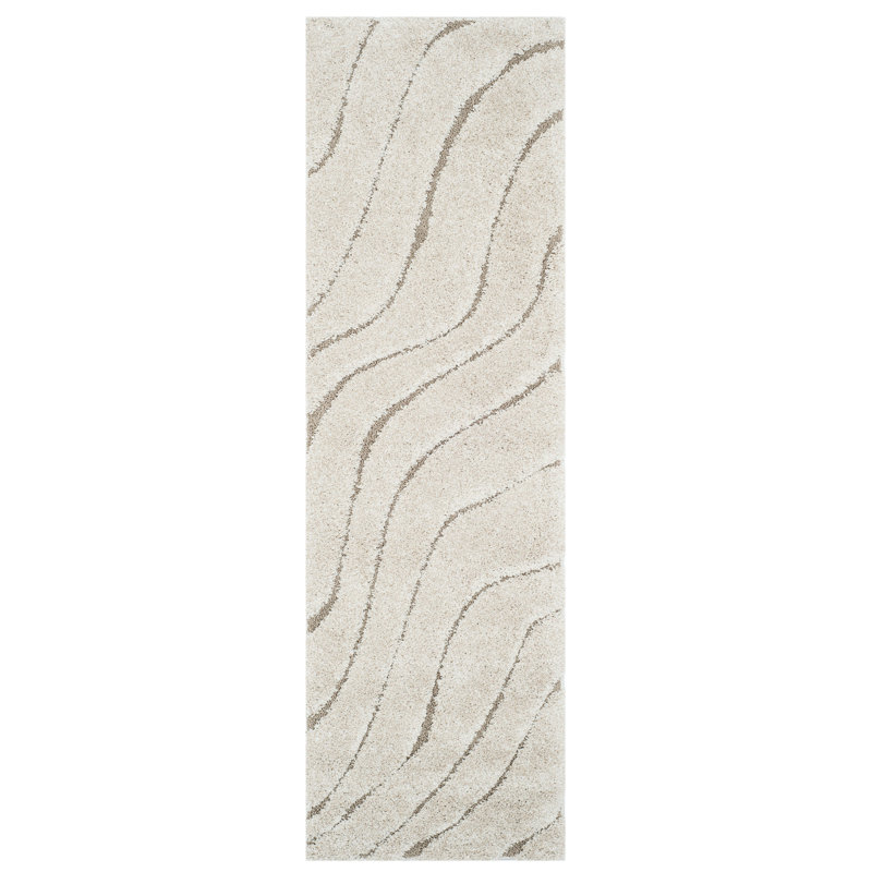 Tapis crème à motif abstrait Ashal, Cream/Beige, Runner 2'3" x 11'