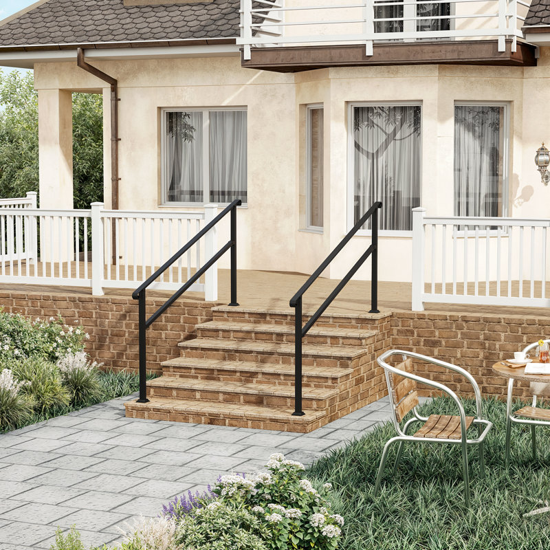 Stair Railing Kit Handrail Flexible Outdoor Deck Hand Rail, 36.80" H x 82.30" W x 3.30" D