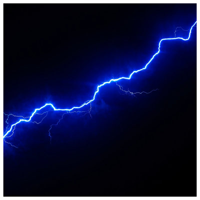 Blue Lightning Bolt Canvas Gallery Wrap in Many Sizes