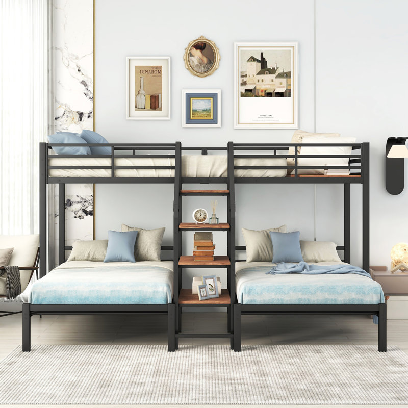Metal  &  Bunk Bed, Black