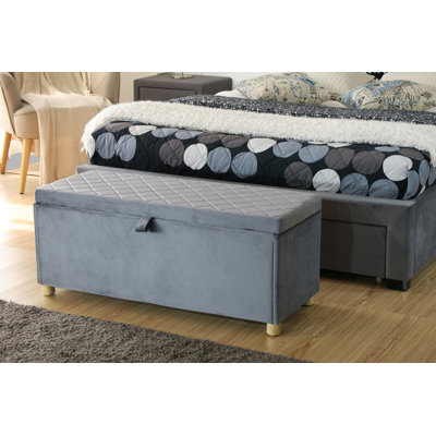 Stanfill 102cm Wide Rectangle Solid Colour Ottoman with Storage