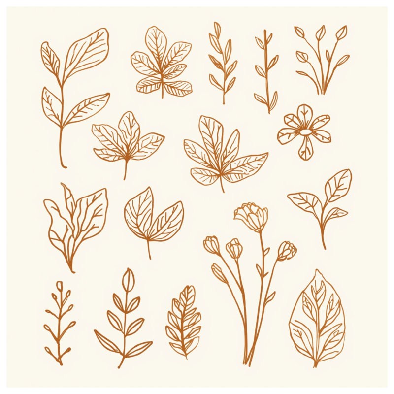 Coussins Botanical Line Art, 16 po x 16 po
