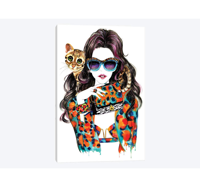 « kenzo », impression sur toile, H 18 po x l 12 po x P 1,5 po, Pas de tapis, Toile tendue