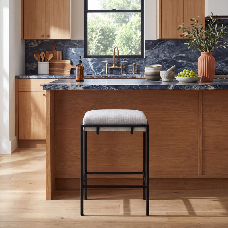 Castine Upholstered Counter Stool with Metal Frame