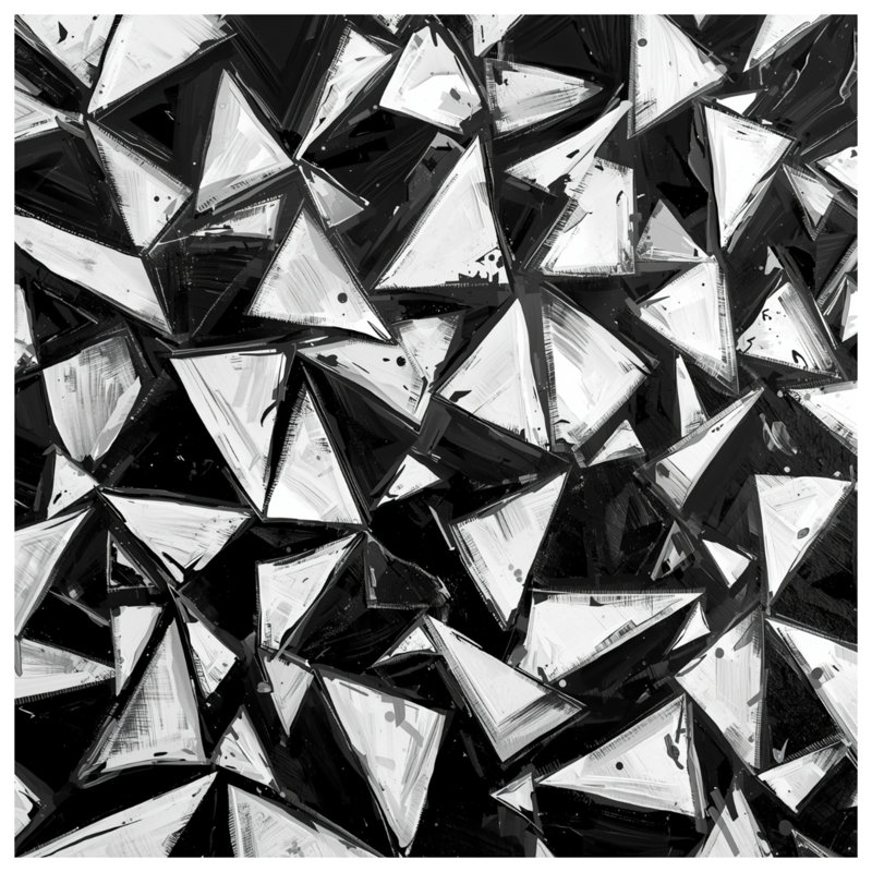 Rideaux de douche abstraits à formes triangulaires très longs, L 70 po x H 84 po