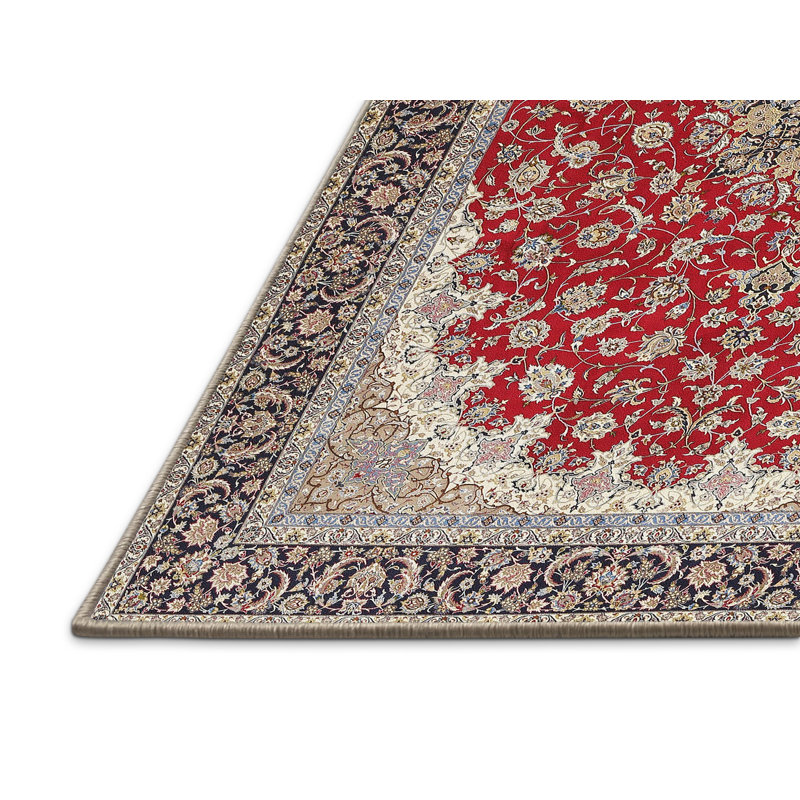 Tapis rouge/beige/gris traditionnel Malpha, Rectangle 4 pi x 6 pi